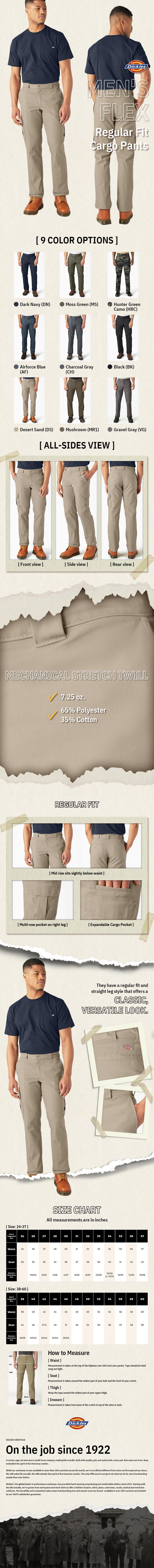 Dickies Men's FLEX Regular Fit Cargo Pants, Comfortable & Flexible, Straight Leg Versatile, Expandable Cargo Pockets Dickies Men's FLEX Regular Fit Cargo Pants, Comfortable & Flexible, Straight Leg Versatile, Expandable Cargo Pockets