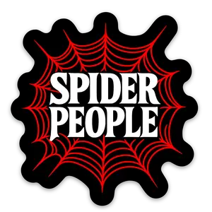 Spider People Red Web Sticker 3"