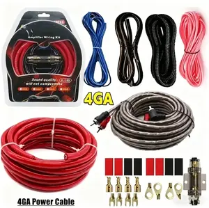 4 Gauge Car Audio Cable Kit Amplifier Install Amp RCA Subwoofer Sub Wiring  Handicraft enthusiasts, car modification