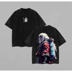 Jiraiya Sannin Oversized Tee | Naruto Anime Double Printed Washed Shirt | Heavyweight Cotton | Viral Sad Ninja Aesthetic | Sage Mode Streetwear Top | Otaku Street Style Gift for Him，Gifts for anime fans, Naruto anime merchandise