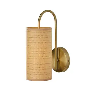 Adesso Mendoza Wall Lamp Brass: ETL Listed 13.5" Height Dimmable Antique Finish Metal Body