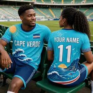 Custom Cape Verde Soccer Jersey, Personalized Football Shirt for Kids Youth Adults, Name Number Fan Apparel 6TF