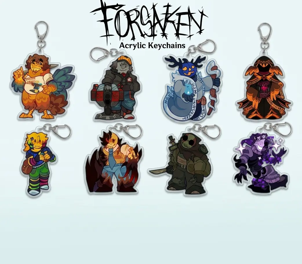 FORSAKEN - Keychains: Shedletsky, Builderman, Dusekkar, Taph, Noob, John Doe, Slasher, Noli