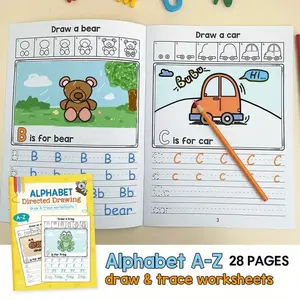 A-Z Letter Tracing Workbook with Practice Sheets, Step-By-Step Alphabet Exercises for Kids Aged 3+, Preschool Learning Activities, Teacher Approved Tool