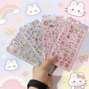 Kawaii 3D Puffy Bubble Stickers, Cute Animal Relief Glitter Stickers for Kids, DIY Scrapbook Laptop Journal Planner Decor, Birthday Party Favors Gift