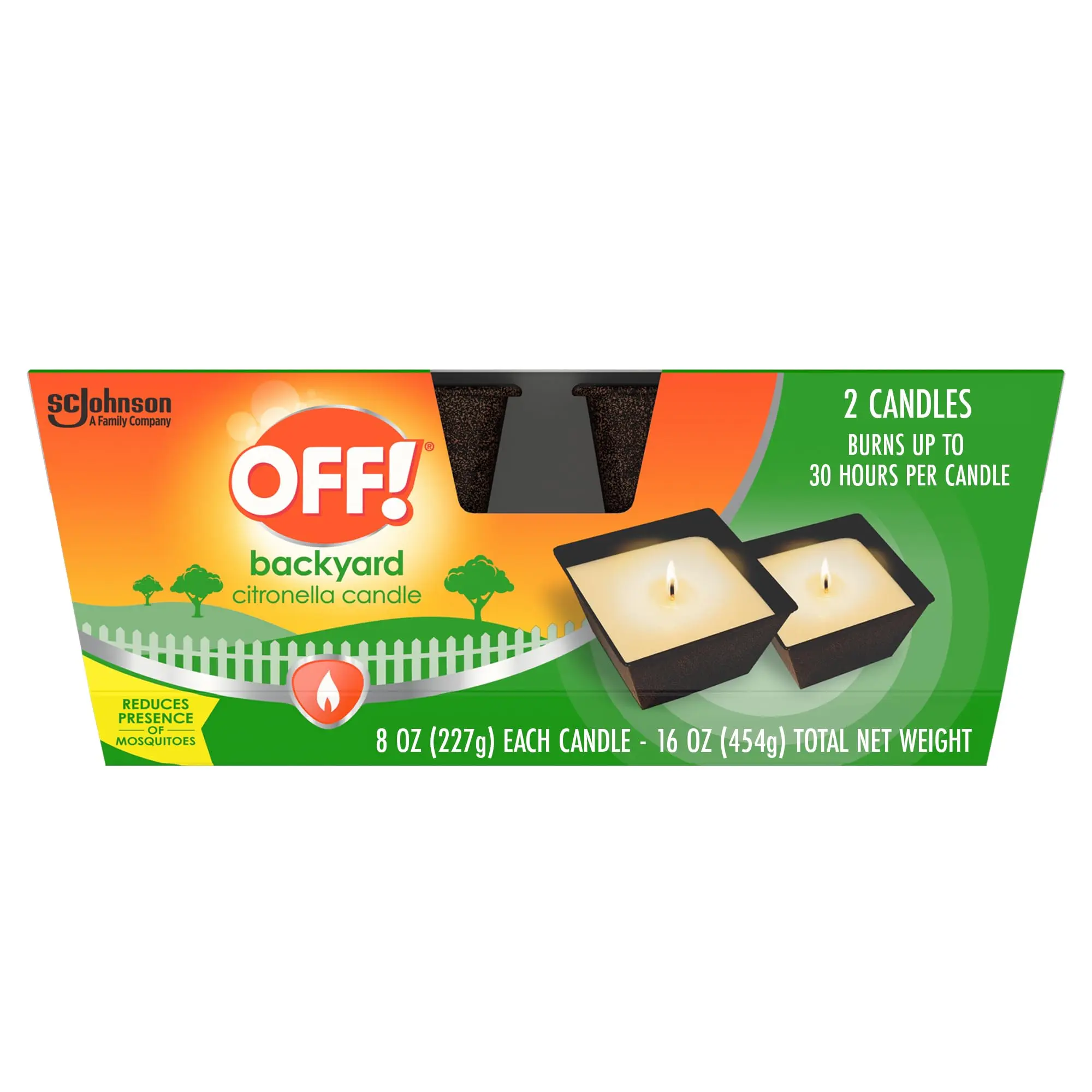 2 Pack Outdoor Citronella Candles, 8 oz Mosquito Repellent Candles with Up to 30 Hours Burn Time, Decorative Patio & Tabletop Candles for Backyard, Deck & Camping