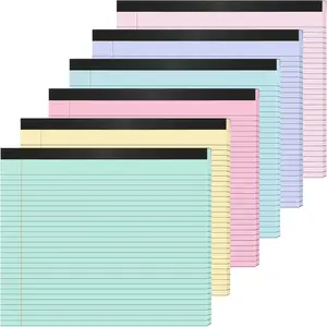 6 Pack Landscape Legal Pad 11" x 9.5" College Ruled Landscape Notepad Horizontal Notebook 40 Sheets 80 GSM Aesthetic Colored Paper Legal Writing Pads for School Office  Business(Pastel)