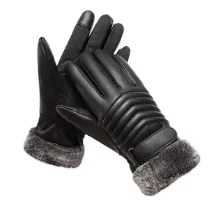 1 Pair Cold Weather Motorcycle Gloves for Men, Winter Thermal Windproof Riding Gloves Touchscreen Grip Waterproof Outdoor Sports