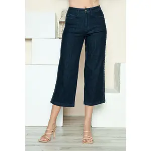 Judy Blue Full Size Side Seam Braid Detail Crop Wide Leg Jeans