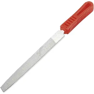 6 Inch 120 Grit Diamond Coated Flat File with Plastic Handle Hand Grinding Tool for Glass Stone Marble Rock Bone
