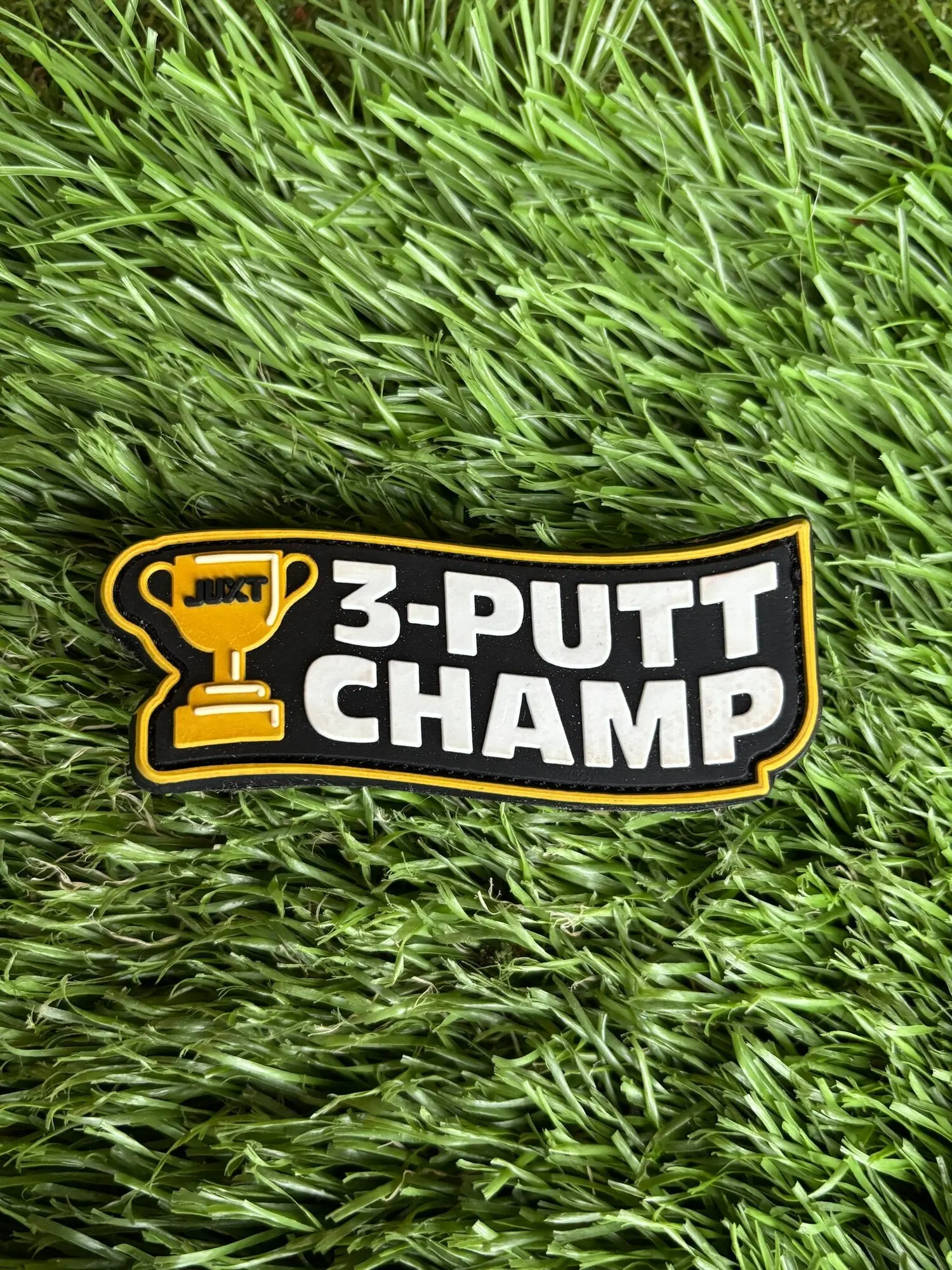 3-PUTT CHAMP 3D Golf Morale Embroidery Patch, Raised Texture Badge for Golf Gear