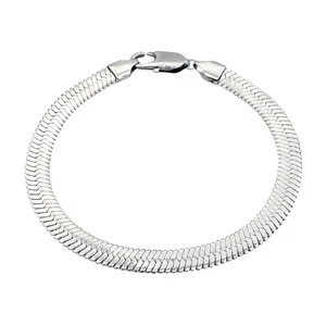 Mens Stainless Steel Herringbone Link Chain Bracelet