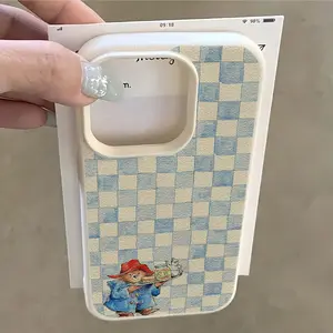 New Blue Plaid Paddington Bear Phone Case for iPhone XR 11-17, Pro Max & Plus Models, Fashion Protection, Perfect Gift for All Cover