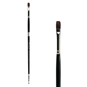 Trekell Crimson Taklon Long Handle Artist Brush- Size #8 Bright