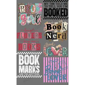 BOOK GIRL (1) PREMADE GANGSHEET - 22X36 DTF TRANSFERS - DIRECT TO FILM