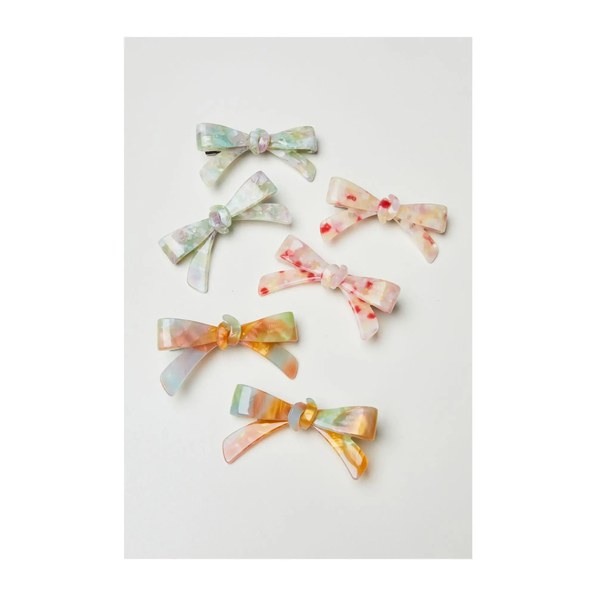 Violet and Brooks Acetate Marble Bow AlligatorClip Duo