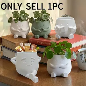 3D Printed Flower Pot Set of Four, Practical Plant Pots for Aquatic Plants and Succulents, Gardening Gift and Home Decor, Indoor Plant Pots