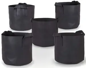 5-Pack 5 Gallon Grow Bags, Heavy Duty Fabric Plant Pots with Handles, Nonwoven Aeration Planter Bags for Vegetables, Herbs & Tomatoes, Garden Planting Containers