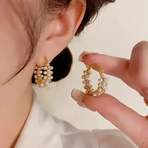 LisiZen French Retro Zircon Hoop Earrings, Chic Lightweight Jewelry, Luxury Statement Earrings for Women DZEH1858