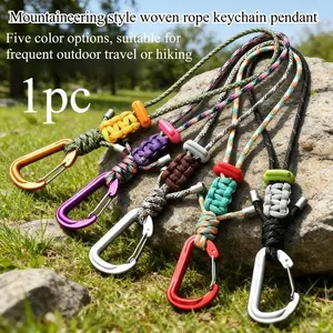 Vibrant Multi-Color Outdoor Hook, Camping Umbrella Rope, Braided Hiking Water Bottle Clip, Key Chain, Backpack Accessory