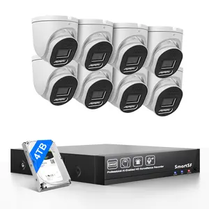 6/10 Channel 5MP CCTV Complete NVR Kit 1/4TB HDD Optional 4/8 Cameras (Square Housing/Round) Optional | 24-Hour Outdoor Night Vision & Audio Monitoring | Human Motion Detection| Includes App, 2-Year After-Sales Service| Wireless security camera NVR, PoE