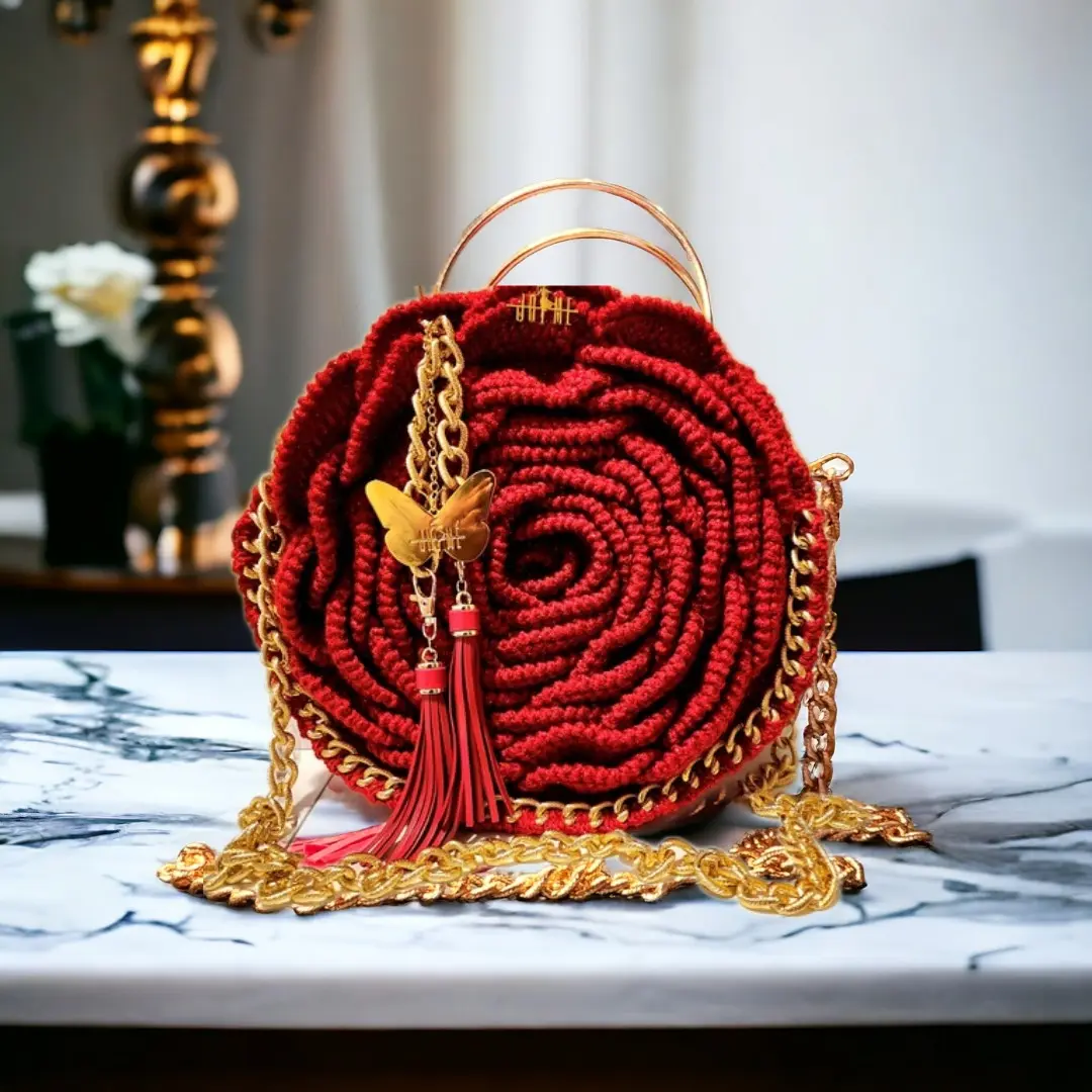 Jhimé by Hellene The Eden Rose Crotchet handbag
