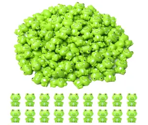 100 Pack Mini Green Plastic Frogs, Small Frog Figurine Tiny Frogs to Hide Fairy Garden Miniature Dollhouse Home Decor Frog Decorations for Party