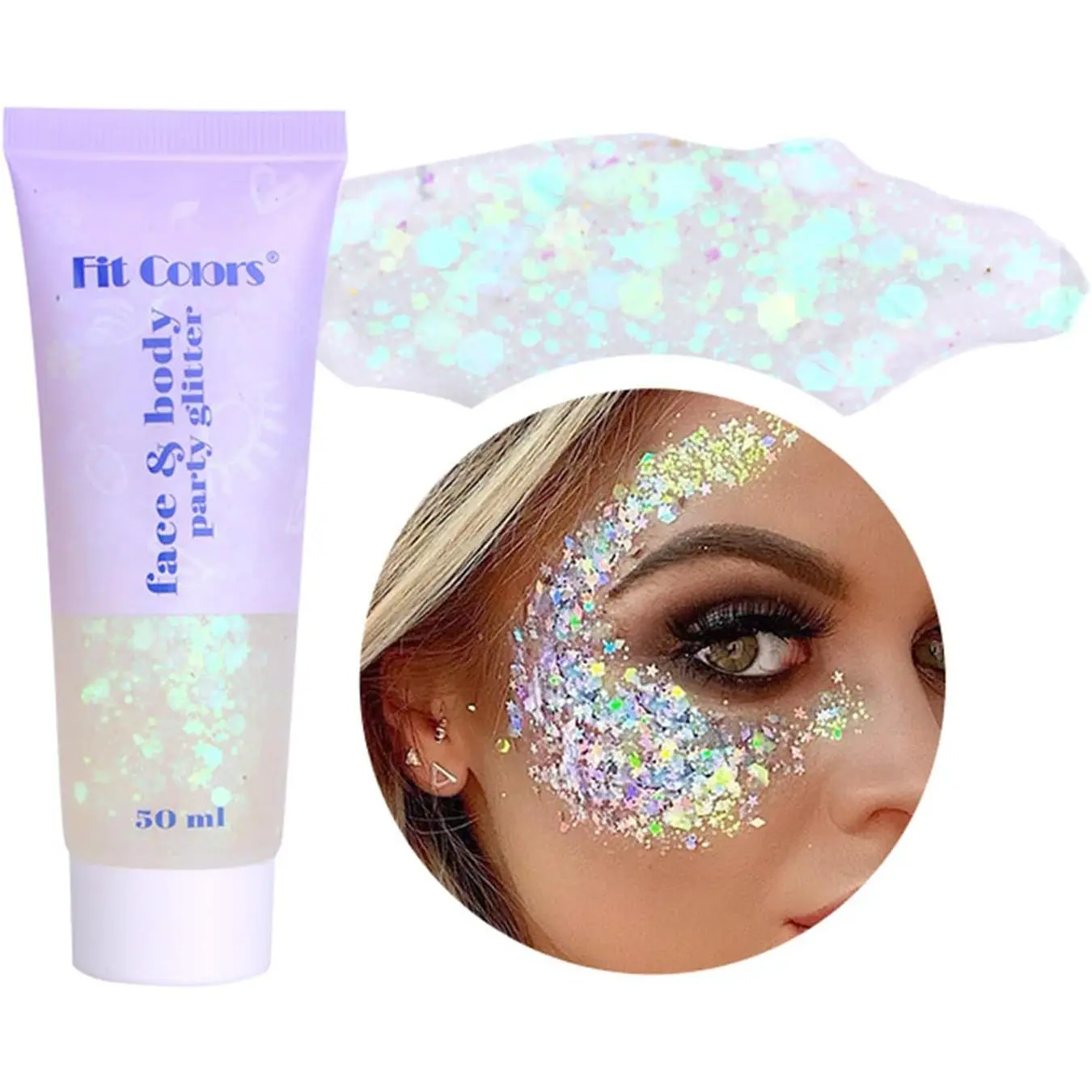 Body Glitter Gel, Mermaid Scale Holographic Chunky Glitter Gel for Body, Face, Nail, Eyeshadow, Long Lasting Liquid Glitter Cream, Christmas Rave Accessories Makeup for Women &amp;     Men (04 Rose Red)