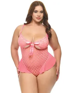 Aubrielle Diamond Mesh Underwire Teddy