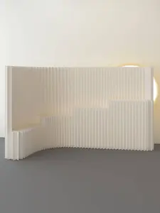 Multi  functional Folding Room Partition Screen with Shelving ，Made of kraft paper, perfect for living rooms, offices, and beauty salons