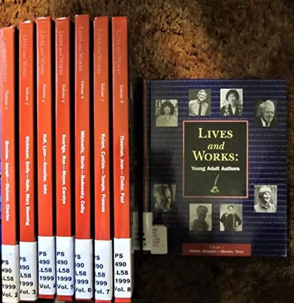 Used Book Bundle - Lives and Works: Young Adult Authors Series (8 Volumes) Hardcover Complete Set by Grolier (English), Box Set