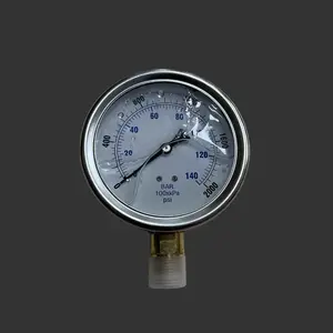 Premium Liquid-Filled Pressure Gauge – 2000 PSI, 1/2" Bottom Mount (Part # 1002G2K)