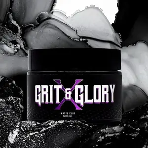 Grit & Glory Men's Hair Clay - Matte Finish, Medium Hold, All-Natural Formula with Clean Scent, 4oz Jar for Stylish Haircare