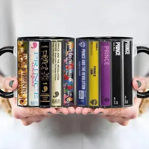 Prince Albums Cassette Mug Retro, Music Collection Coffee Cup, Gift Mug