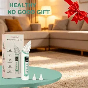 Electric Nasal Aspirator with Music Lights, USB Rechargeable 400mah Battery, Three Adjustable Modes, Includes Three Silicone Heads