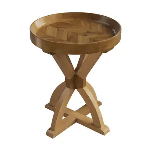 Lavish Home Side Table Mango Wood Pedestal Table