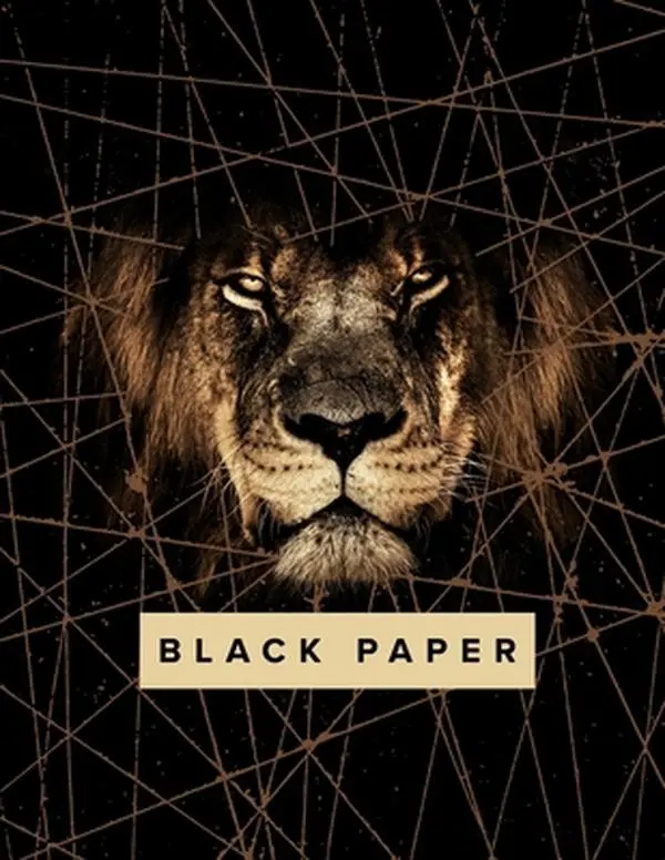 USED-Black Paper Sketch Book - 8.5 x 11: Large Lion Sketch Book With Black Pages - Sketchbook For Use With Gel Pens - Reverse Color Sketchbook For Boys by Press, Obsidian Paper (Paperback)
