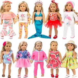 DEARBEI 18-Inch-Doll-Clothes and Accessories - 10 Sets American Doll Clothes Compatible with All 18 inch Dolls Outfits Christmas Birthday Gift for Girls