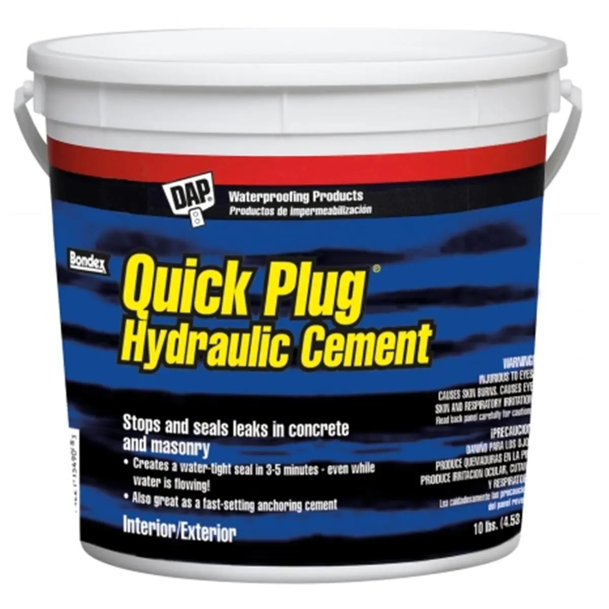 Dap 14090 Pail Quick Plug Hydraulic Cement - Transparent Wall Repair Paste, Fast-Drying Strong Adhesive, Creates a Watertight Seal for Concrete Leak Repair & Caulking Solution