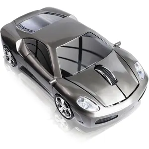 2.4GHz Space Wireless Mouse-Cool Sport Car Shape, Optical, Cordless, 3 Buttons, 1600 DPI, with USB Receiver For PC, Laptop, Computer (Gray)