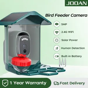 JOOAN Bird Feeder Camera, solar wireless power supply, 2.5K high definition, AI bird identification, 120° wide angle, motion detection and instant push alerts, two-way audio, TF card/cloud dual storage, easy installation,ideal gift for bird lovers