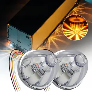 2PCS LED Watermelon Lights, Truck/Trailer Side Marker | Clearance Lights Indicator Chassis Lights for Semi, Lorry, Pickup