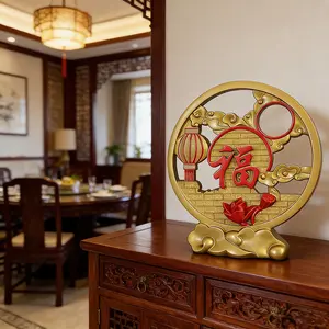 New Traditional Feng Shui Lucky Charms Decorative Piece, Elegant Cloud Lotus Design, Ideal Gift for Home Decoration & New Beginnings