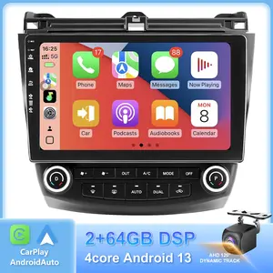 2+64G Car Radio Stereo for Accord 2003-2007,10" Android 13 Touchscreen Head Unit,Wireless CarPlay & Android Auto,GPS Navigation,HD Backup Camera,Mirror Link,WiFi 6,Bluetooth 5.4,FM,SWC