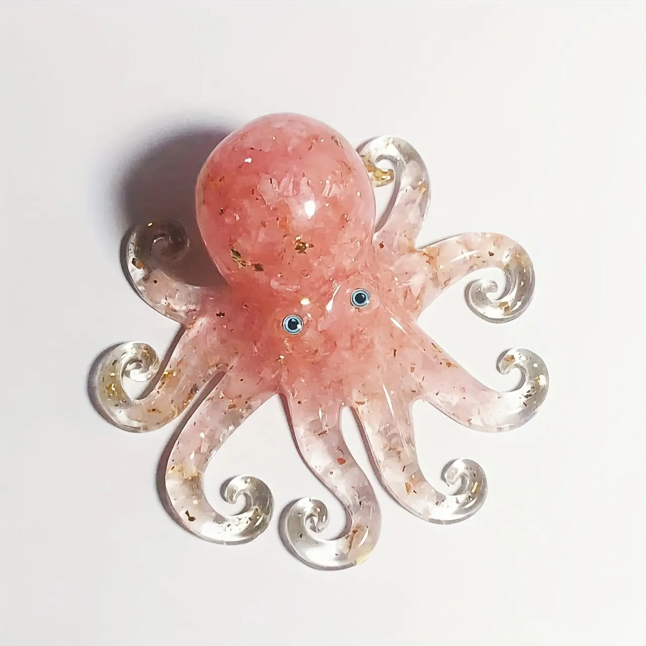 Cute Crystal Resin Octopus Statue - Decorative Room Decor, Whimsical Collectible Animal Figurine, Ideal Holiday Gift for Ocean-Themed Accents, Desktop Ornaments, Decorative Ornaments
