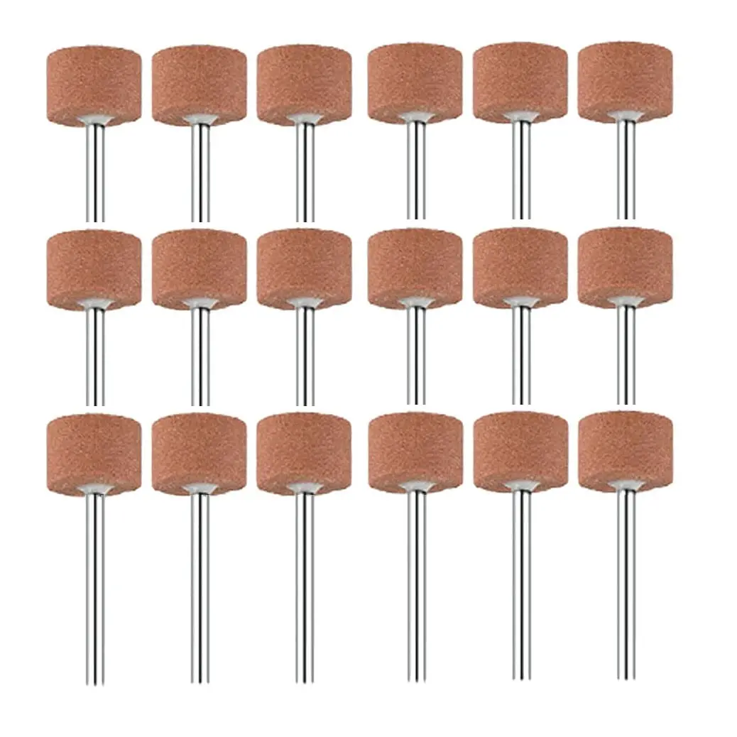 18-Piece Durable Ceramic Assorted Shape Grinding Stones for Mini Drill, Dremel Rotary Tools - 1/8'' Shank, 15mm Cylindrical Hobby Mounted Abrasive Bits