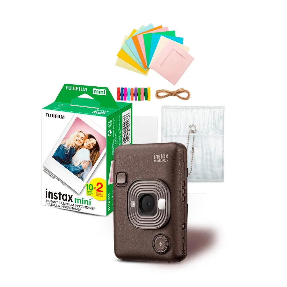 Fujifilm INSTAX MINI LIPLAY C Bronze VN EX D US Instant Digital Camera Kit with Accessories, Compatible with iOS/Android Devices for Instant Picture Capture