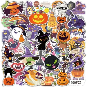 Halloween Stickers |     100 PCS Halloween Party Favors - Halloween Games Toys Gifts Party Supplies - Crafts Accessories Treats Bulk  Classroom