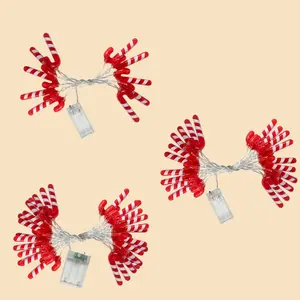 Christmas Cane Shaped LED String Lights, Battery Operated, Indoor Outdoor Decor, Perfect for Parties Weddings Windows Christmas Trees