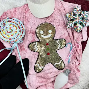 Sequin Gingerbread Man Patch
